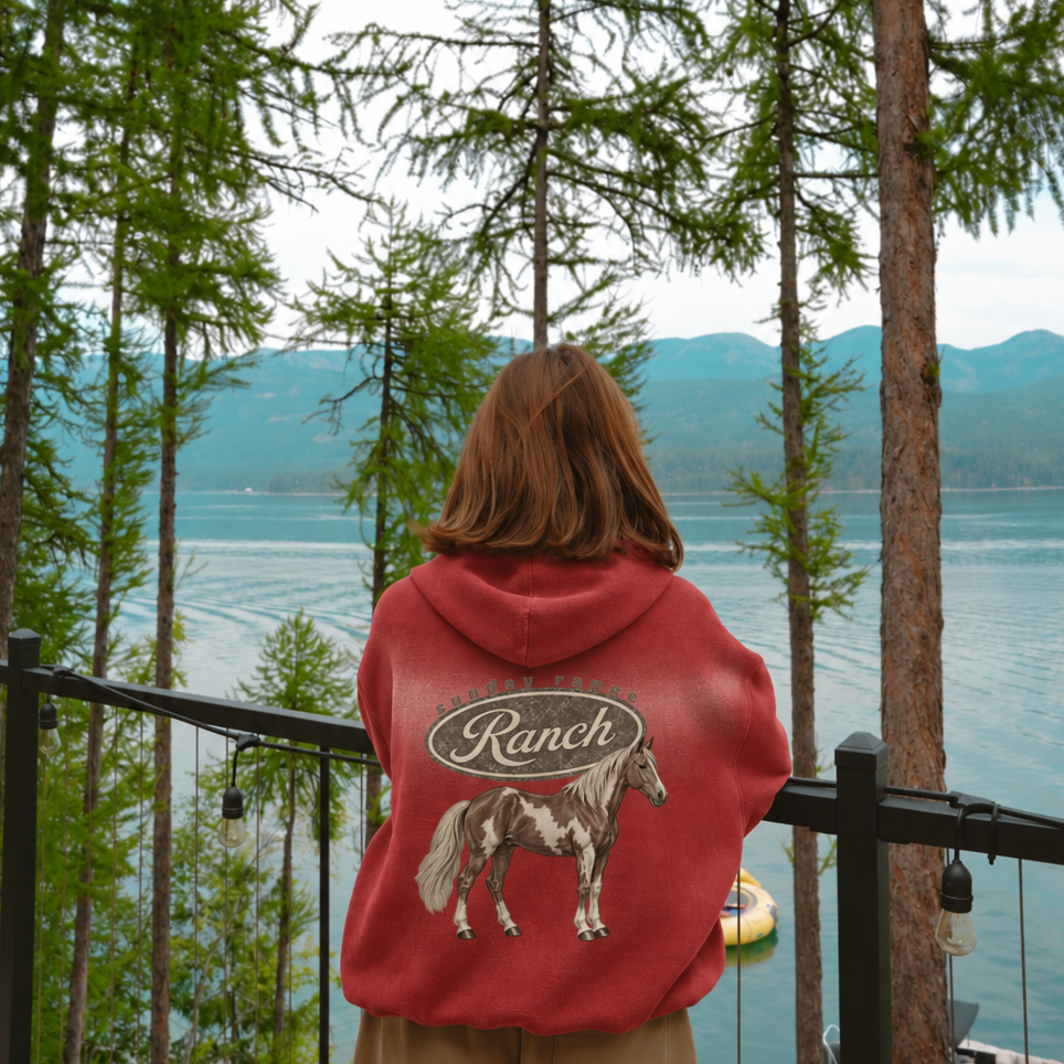 The Ranch Zip Hoodie - Red