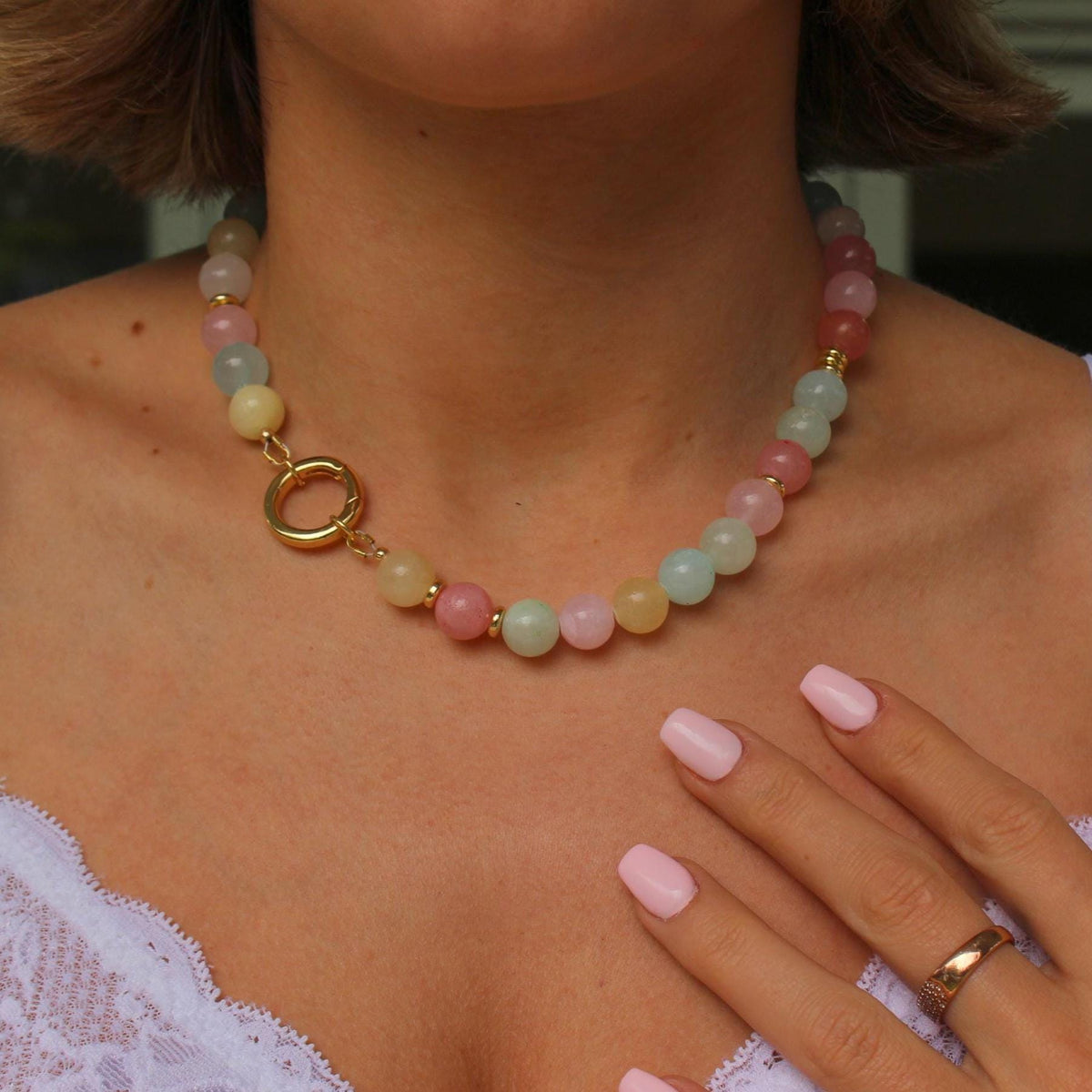 Pastel Quartz Choker