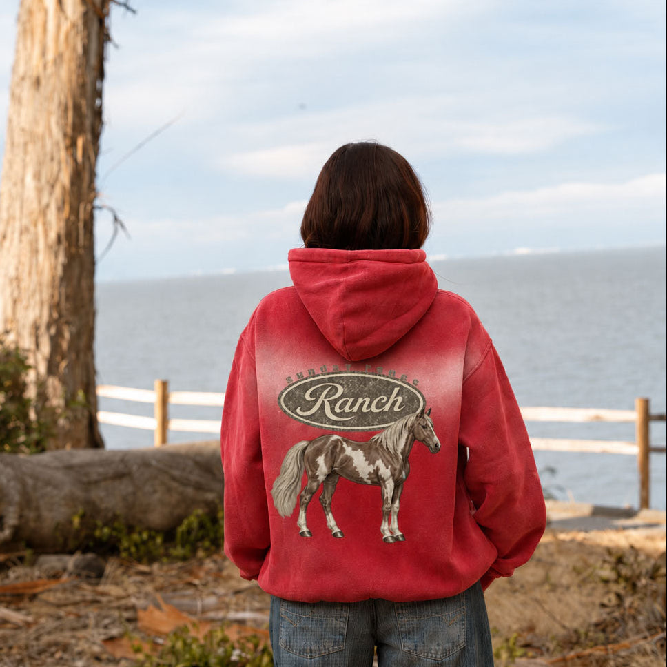 The Ranch Zip Hoodie - Red