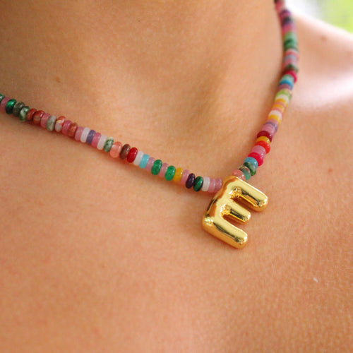 Custom Rainbow Initial Necklace